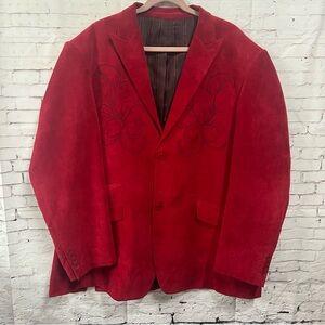 Inserch Made In Italy Christmas Red Blazer Jacket Men Size 3X Design 3XL